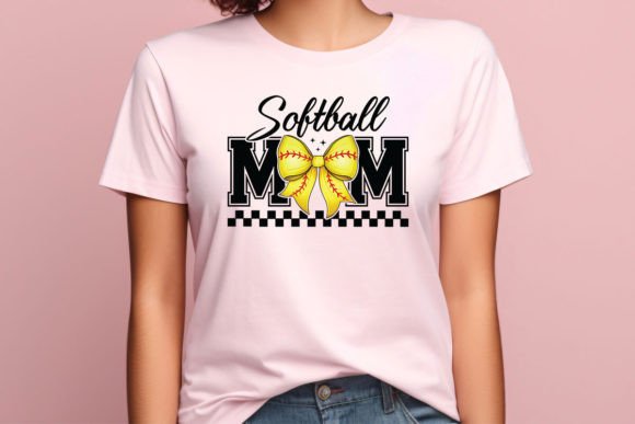 Coquette Softball Mom Retro Sports Bow DTF Transfer