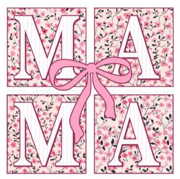 Pink Floral Chinoiserie Mama Coquette DTF Transfer